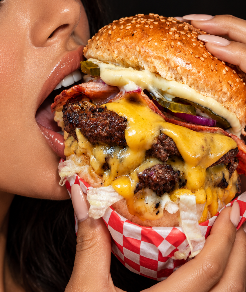Motorhead — Bacon, super cheesy, lettuce, megaioli, pickles, red onion.